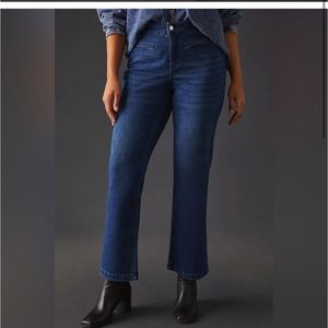 Essential mid rise kick flare crop jeans by Maeve